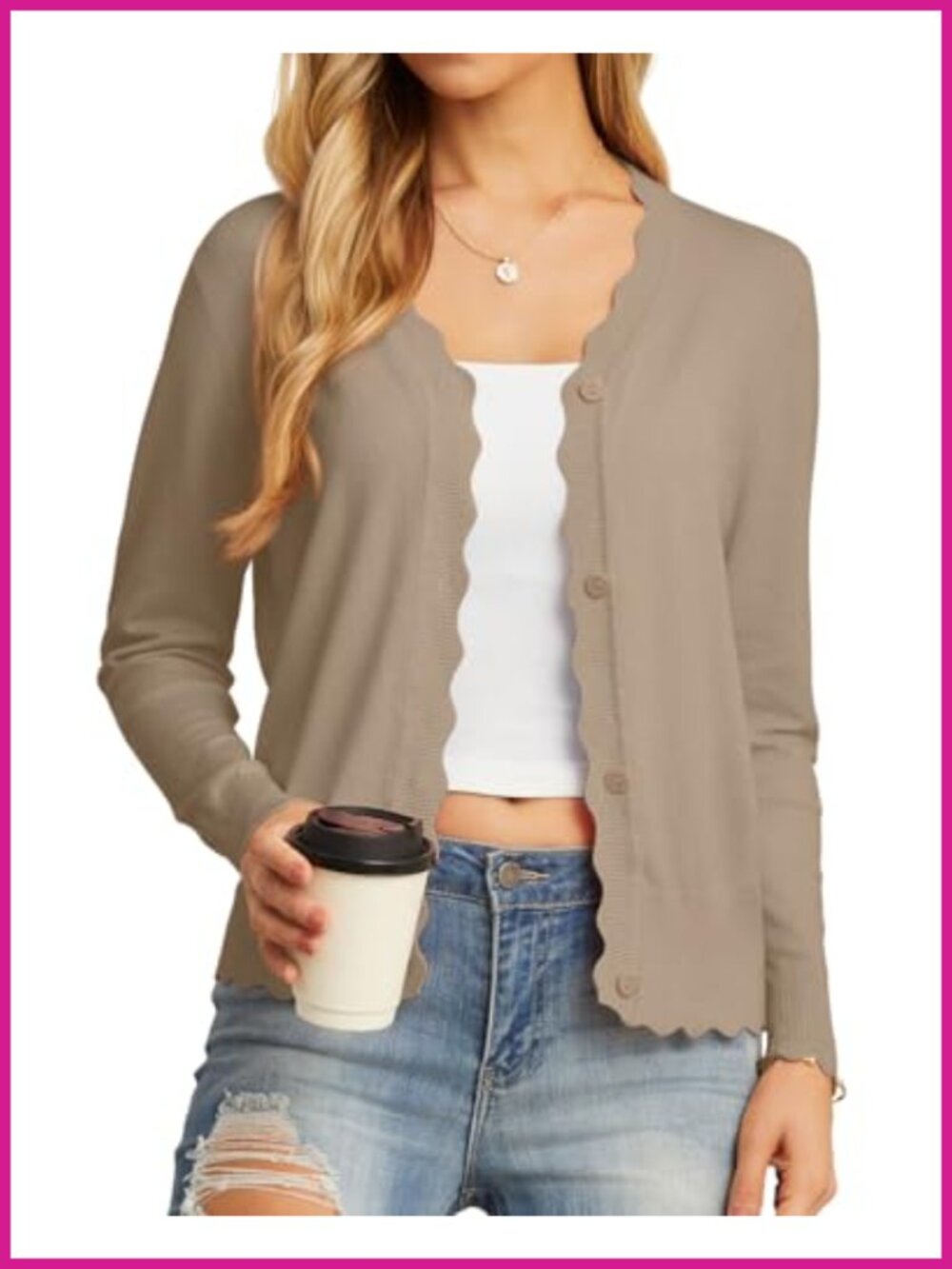 Women's Lightweight Long Sleeve V-Neck Button Cardigan Sweater